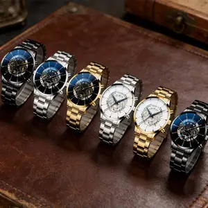 6counts-A set of 6 fashionable men's quartz watches with alloy case and strap, perfect for casual wear and gift occasions, making it the perfect gift for anniversaries, birthdays, or Father's Day, Fashionable wristwatch