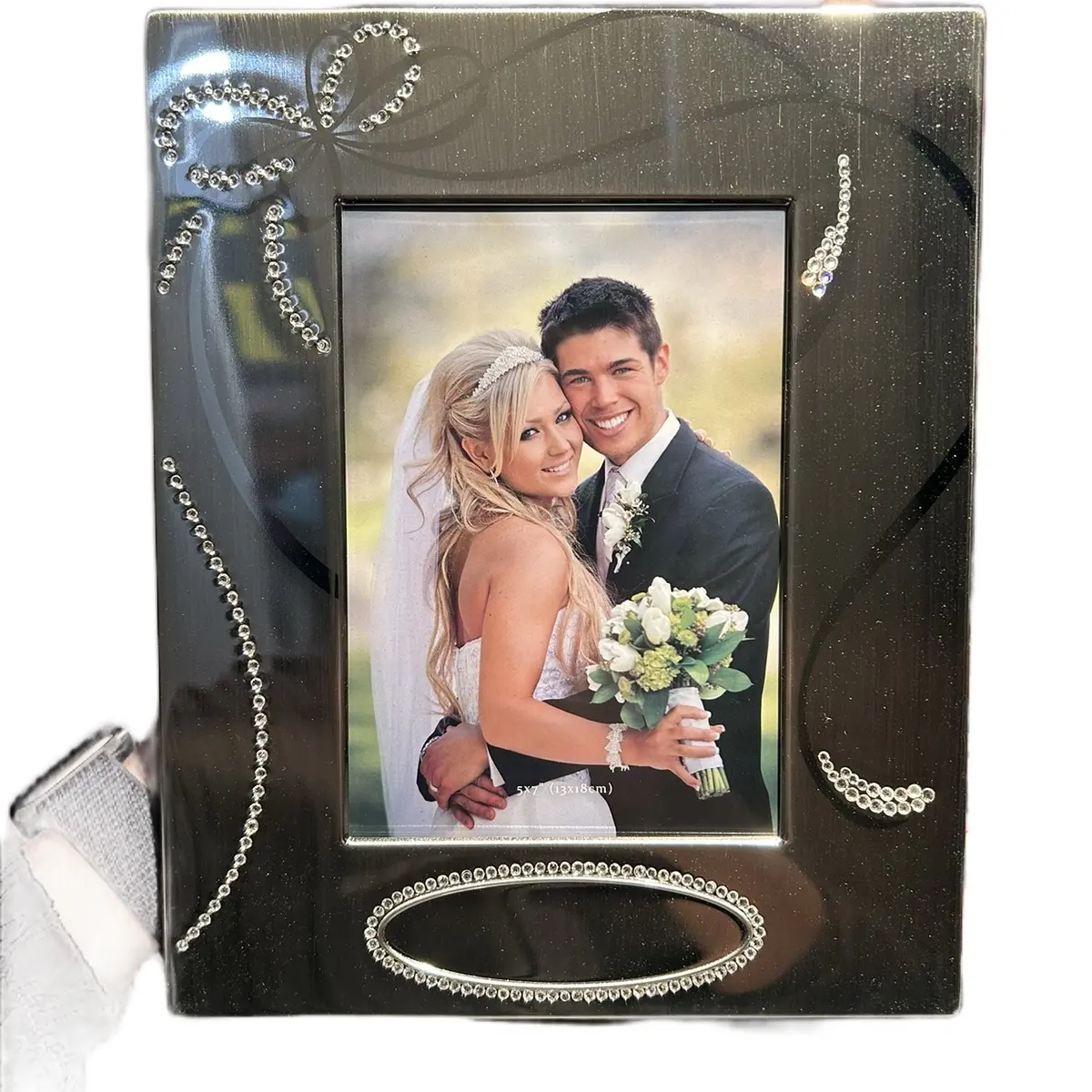 Engraved wedding day couple frame