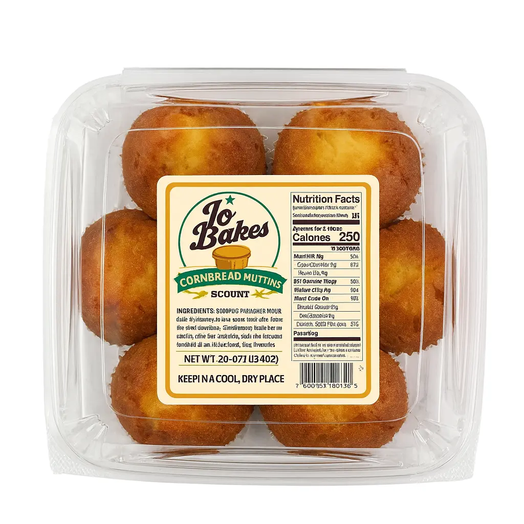 JO BAKES Cornbread Muffins – Fresh Baked, 8ct Family Size