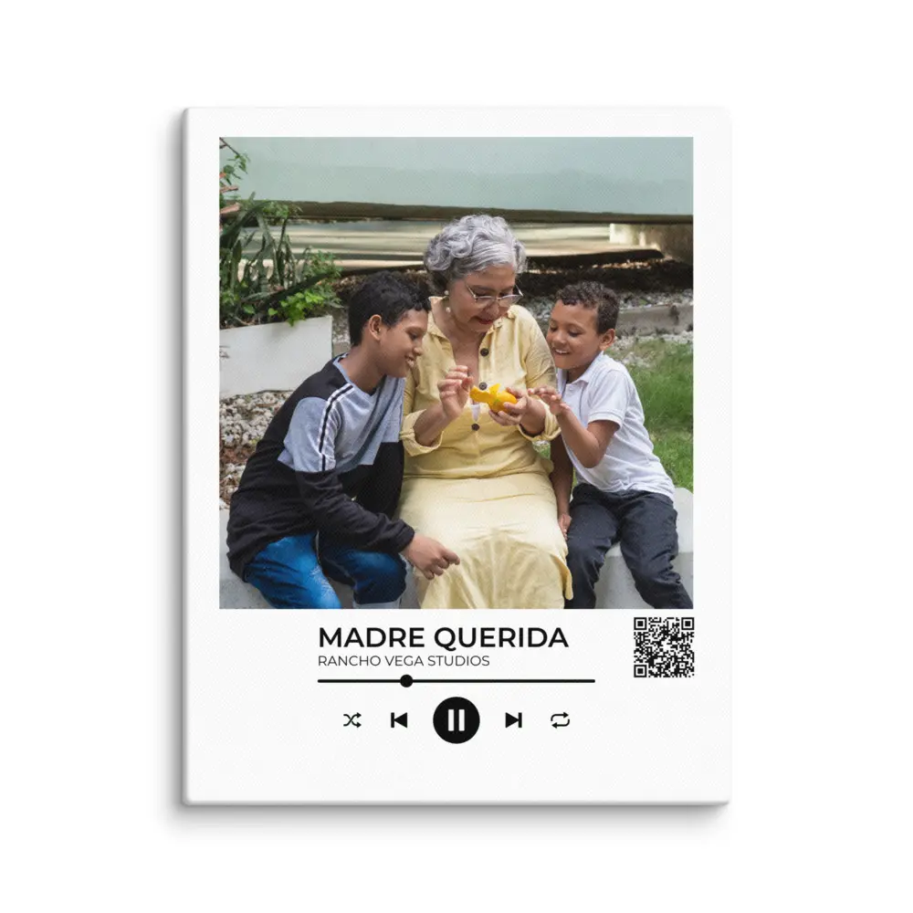Personalized Photo Canvas Print - QR Code Linked Custom Song, Memorial & Wedding Room Decor Collectible