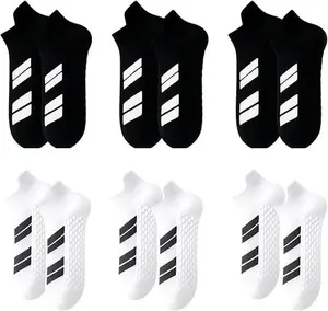 6 Pairs of Sports No Show Socks for Man and Woman, Ankle Socks with Terry Soles Offer Shock Absorption and Wear Resistance, White Daily Socks That Are Sweat-Absorbing and Breathable, Valentine's Day Gift