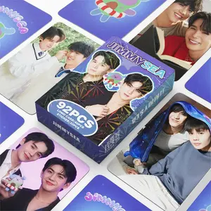 92Pcs/Set Thai Star JimmySea Double Sided Lomo Cards with Stickers BL Drama Idol Photo Cards Fans Collection Gift