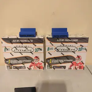 2-Panini 2025 No Huddle Prizm Hobby Box - 10 Packs per Box with 8 Cards per Pack and 1 Exclusive Rookie Autograph