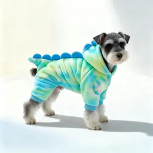 Cute Cartoon Dinosaur Design Pet Costume, Pet Clothes for Small Dogs, Warm Pet Clothes for Autumn & Winter, Dog & Cat Costumes, Clothing