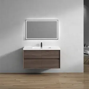 SLIM 48" Modern Floating Vanity with Reinforced Acrylic Top - Cabinet Assembled