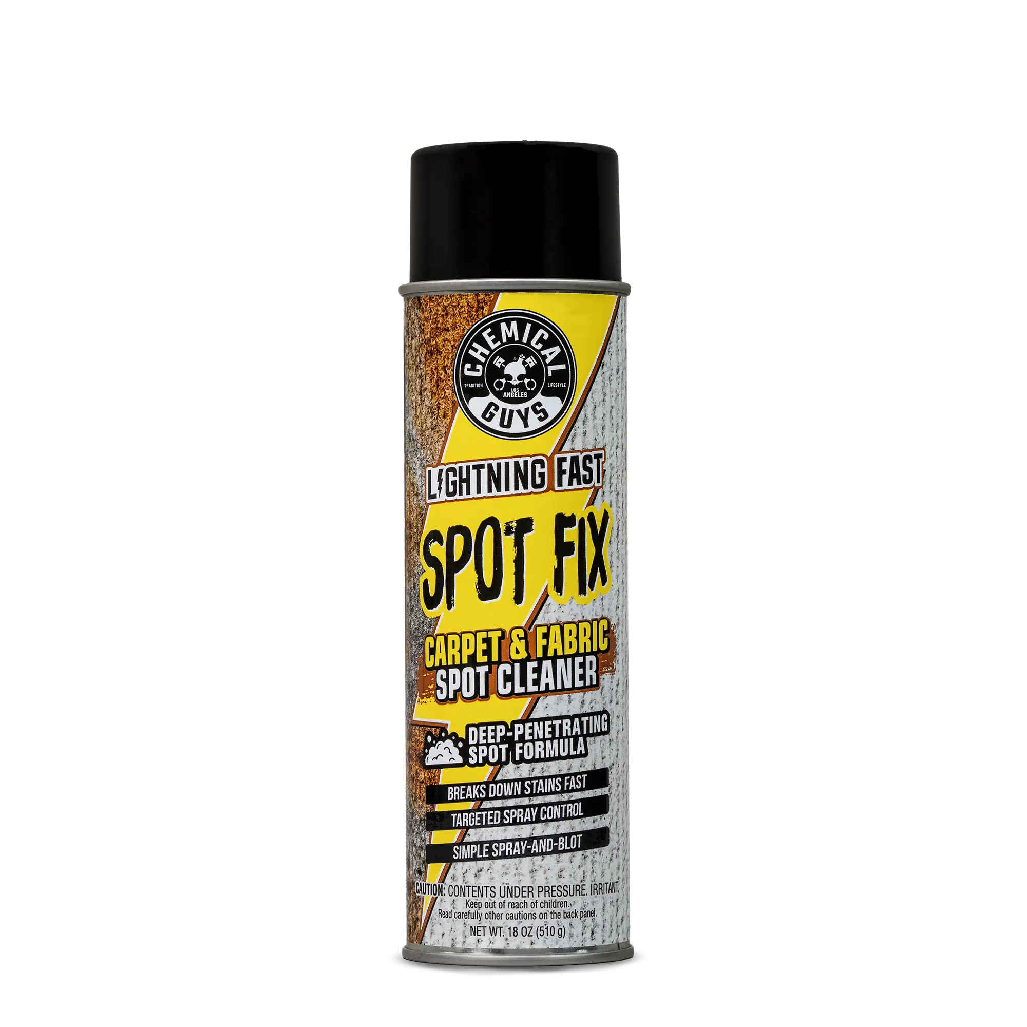Chemical Guys Lightning Fast Spot Fix Carpet & Fabric Cleaner - Premium Multi Purpose Cleaning Spray, Powerful Stain Removers, Grease Eliminator for Automotive Upholstery, Floor Mats, Surface Care Cleaner