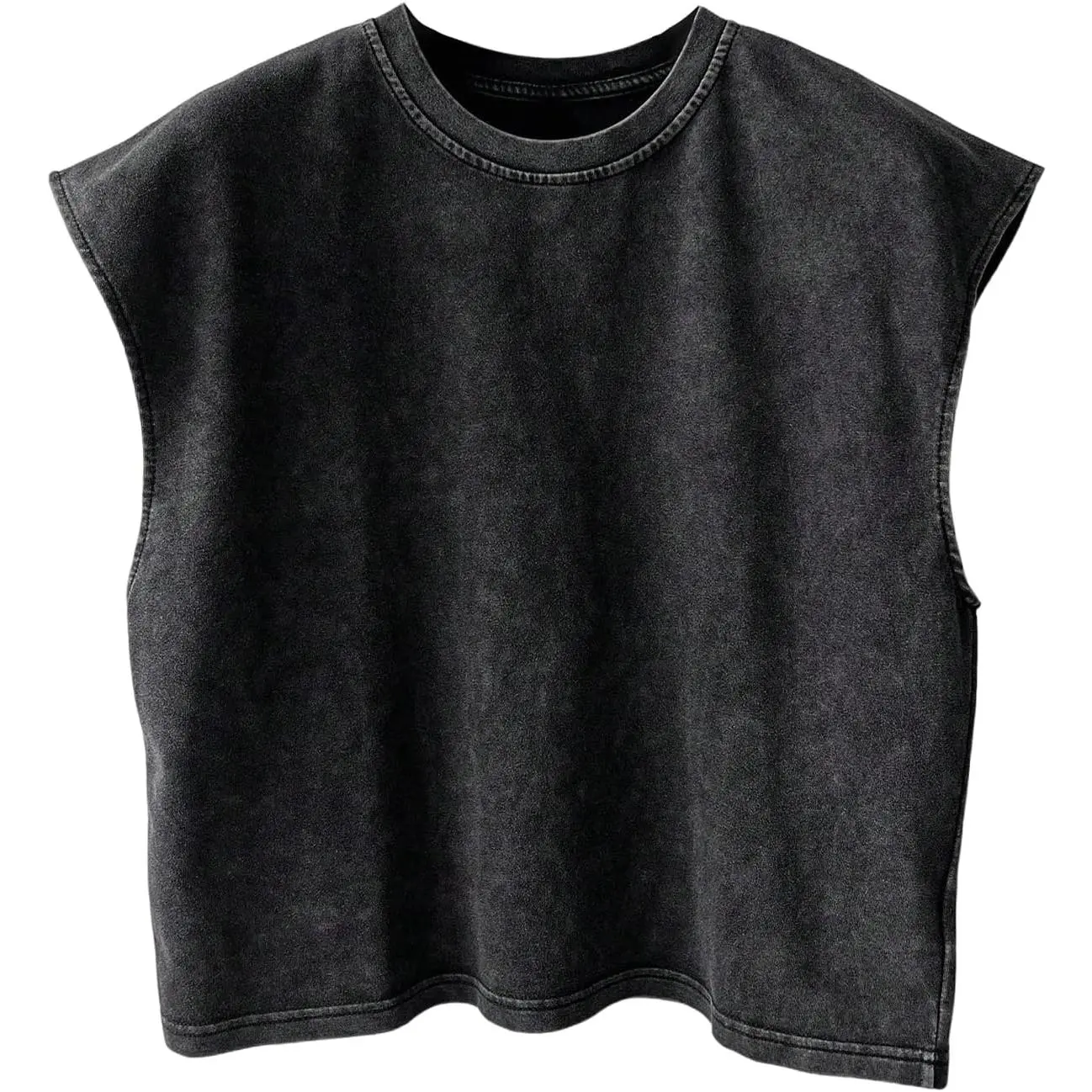 GORGLITTER Men's Sleeveless Cropped Shirt Cut Off Y2k Rave Boxy Tank Top Fashion Summer Muscle Streetwear Tee Crop Top