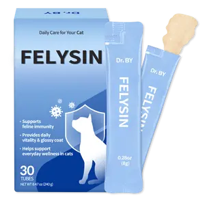 Doctor By FELYSIN (Feline + L-lysine) L-lysine for Cats Lysine Supplements Immune Support Allergy Relief Sneezing Runny Nose Watery Eyes Respiratory Treatment with Beta-glucan, 30 Lickable Formula