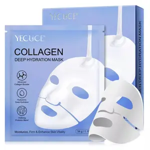 6x Collagen Face Mask, Hydrating Overnight Hydrogel Mask, Pore Minimizing, Elasticity Improvement, Firming, Moisturizing Bio Collagen Facial Mask snail mucin
