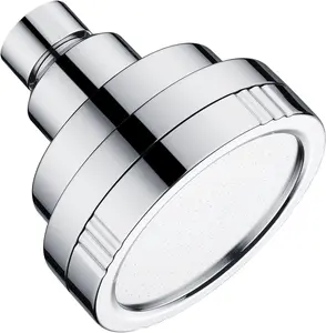 BRIGHT SHOWERS High Pressure Rain Showerhead Fixed Shower Head Angle Adjustable Bathroom Showerhead, Tool-Free Installation