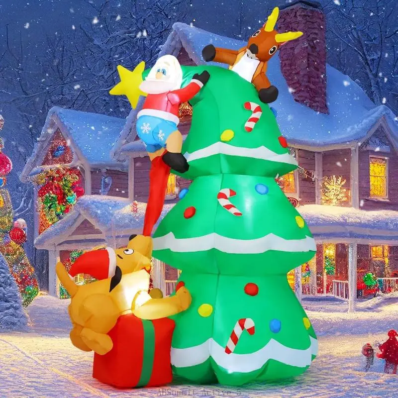 7.3FT Christmas Inflatables Outdoor Decorations Blow Up Santa Claus Reindeer Dog Christmas Tree Inflatable with Built-in LEDs for Christmas Indoor Outdoor Yard Lawn Garden DecorationsPulseTrail5ABSummit Active