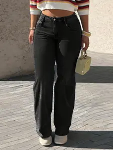 One Y2K Style High Elasticity Jeans Pants, Trendy Denim Bottoms for Casual Wear, Comfortable and Stylish Fashion Choice