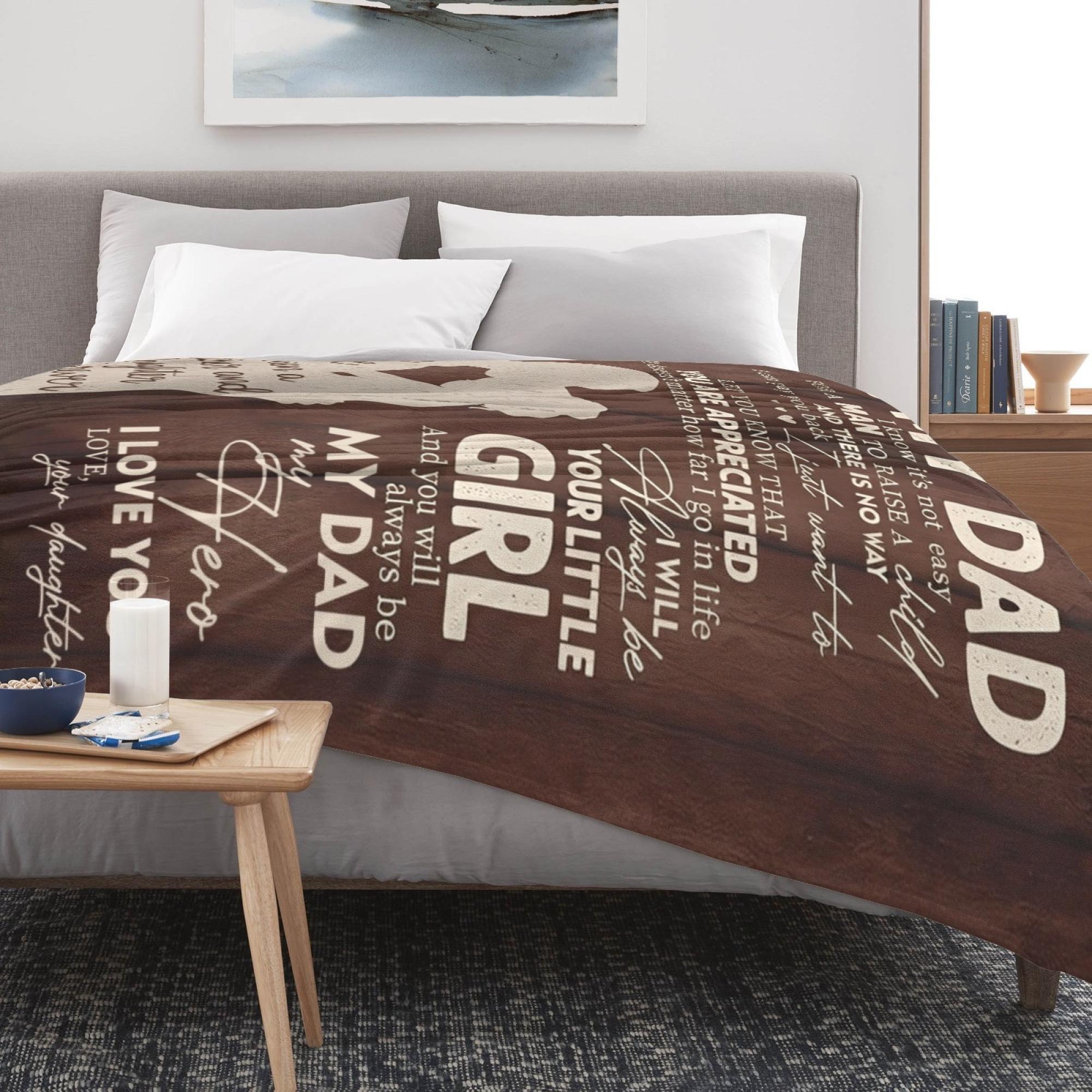 Dad Gifts from Daughter, Birthday Gifts for Dad from Daughter Blankets 60"x50", Birthday Present for Father from Kids, Best Presents for Father