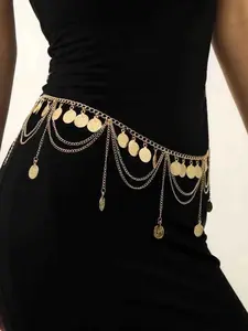 Bohemian Waist Chain Hanfu European and American New Style Coin Fringe Waist Ornament for Women with Exotic Charm Belly Dance Waist Accessory Body Jewelry