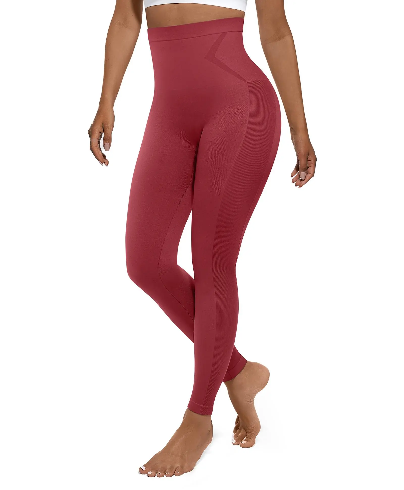 FeelinGirl  #live Essentials High-Waisted Shaping Leggings Pants - Seamless 360° Stretch, Anti-Slip Silicone Waistband, Slimming Tummy Control, Black, Nylon Spandex Blend #Summervibes