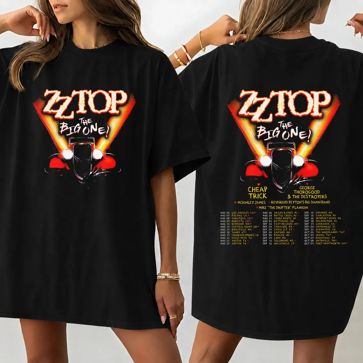 ZZ Top Shirt, The Big One Tour 2026 Graphic Tee For Woman And Man