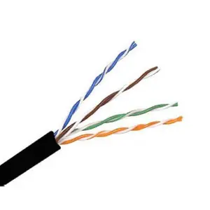 CAT6E 550MHz Cable, No Spline, 4 Pair, UTP, Plenum Rated (CMP), Solid Bare Copper - Black - 1000ft