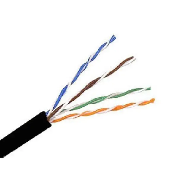 CAT6E 550MHz Cable, No Spline, 4 Pair, UTP, Plenum Rated (CMP), Solid Bare Copper - Black - 1000ft