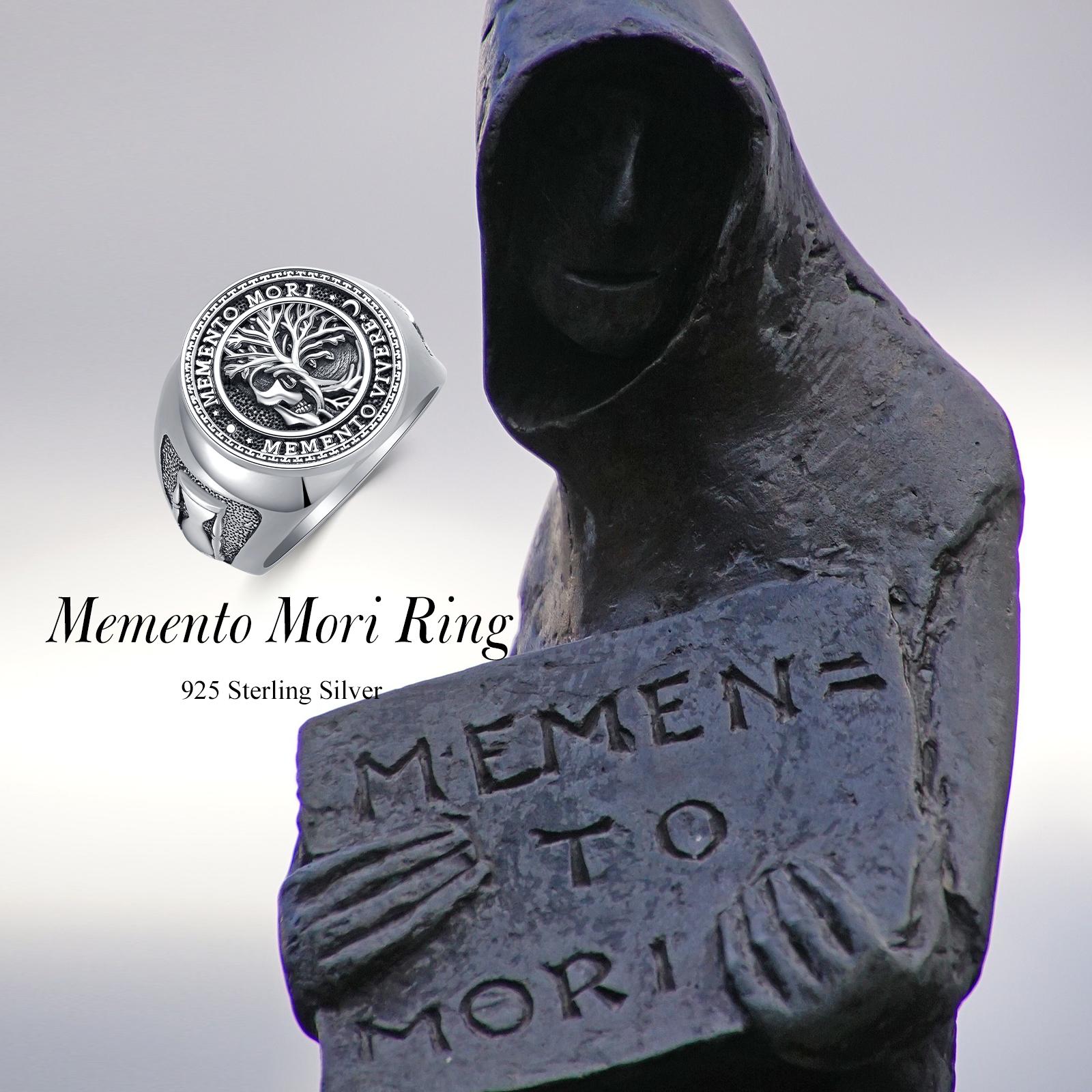 MEIDERBO Jewelry Memento Mori Ring for Men 925 Sterling Silver Tree of Life Ring Gothic Skull Memento Vivere Ring Amulet Jewelry Gifts MEIDERBO Jewelry Memento Mori Ring for Men 925 Sterling Silver Tree of Life Ring Gothic Skull Memento Vivere Ring Amulet Jewelry Gifts