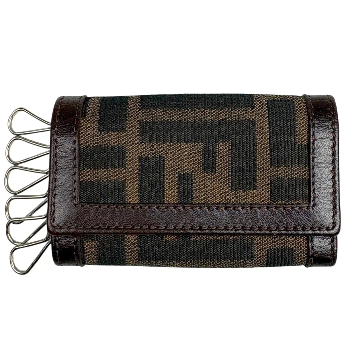Pre-owned FENDI canvas Clutches & Wristlets Zucca FF 6 key holder 4000006385190