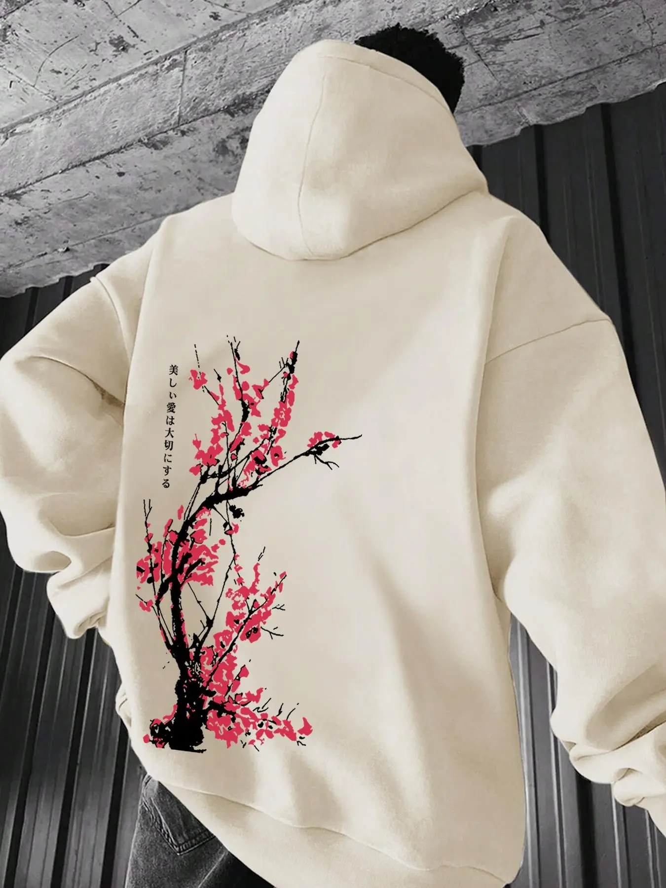 Unisex Loose Round Neck Long Sleeve Floral Printed Hoodie, Casual Street Style, Comfortable Versatile Casual Hooded Sweatshirt, Comfy Sweatshirt, Perfect for Everyday Wear, Tops, All Genders Hoodies