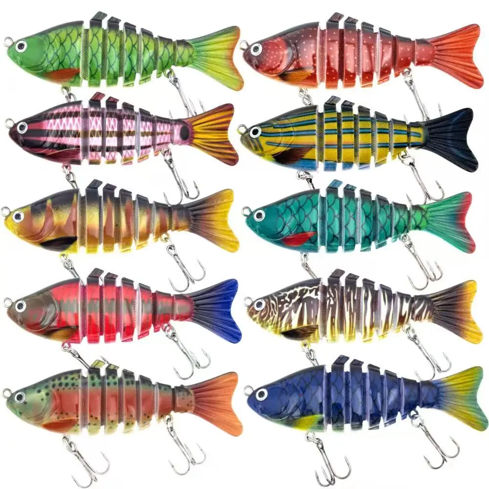 5-Piece Multi-Jointed Swimbaits, 3.9in Lifelike Hard Body Fishing Lures, Slow Sinking for Freshwater & Saltwater, Great Fishing Stuff for Beginners