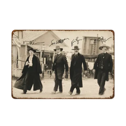 Tombstone Movie Vintage Western Metal Tin Sign, 8x12 in, Doc Holliday "I'm Your Huckleberry Say When" Retro Cowboy Wall Art Decor for Man Cave