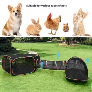 Cat Dog Tunnel Toy Set with Cube & Tube - Multiple Shape Foldable Playground, Interactive Collapsible Mesh Tunnels for Pets, DIY Indoor Fun Bungee Bite Resistant Inflatable Balls safe Holiday Chew