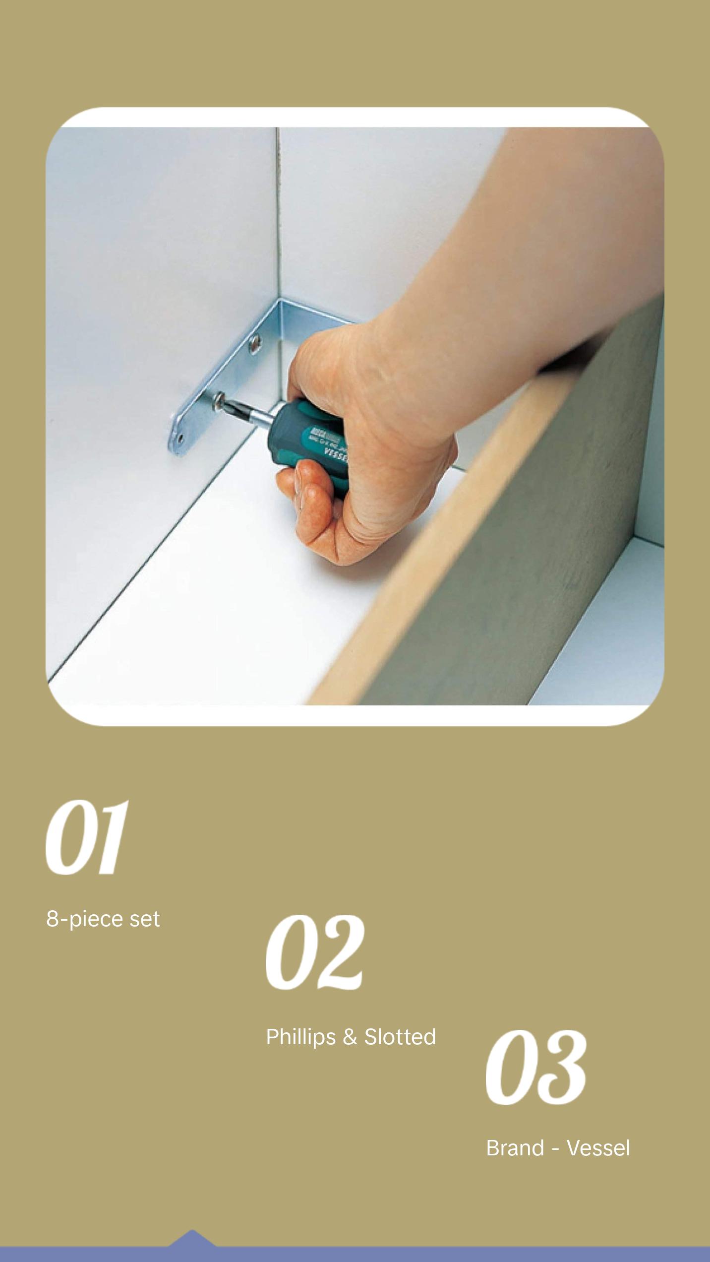 Vessel Tools 9008EVA  MEGADORA Screwdriver Set, 8 pieces