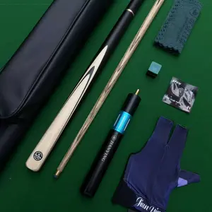 Premium Snooker Cue Set with Case and Accessories - 57 Inches, Three-Quarter Structure, about 19 Ounces, 10.2mm Tip,