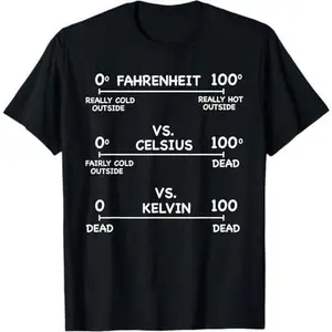 Temperature scales Fahrenheit vs Celsius vs Kelvin humorous T-Shirt