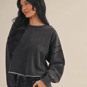 Black Mineral Cutout Crew