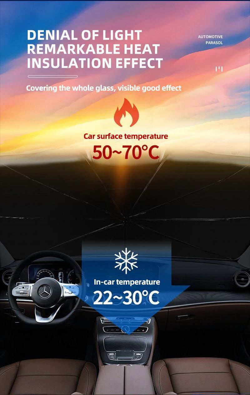 Portable Car Windshield Sunshade, Foldable Windshield Sun Umbrella, Car Exterior Accessories, Car Windshield Cooling Umbrella for Daily Portable Car Windshield Sunshade, Foldable Windshield Sun Umbrella, Car Exterior Accessories, Car Windshield Cooling Umbrella for Daily