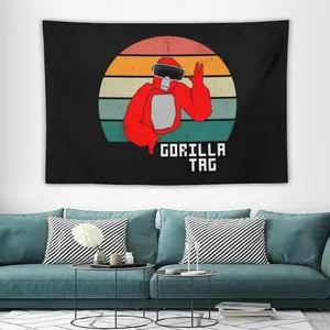 Gorilla Tag Funny Game #2 Tapestry Banner Poster Wall Art for Bedroom College Dorm, and Home Decor -Hanging Flag Poster Party Merch Decorative