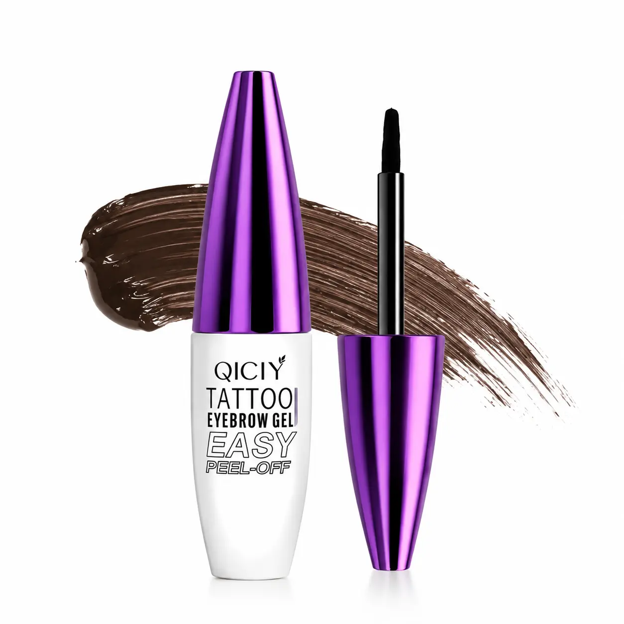 QICVY Peel Off Eyebrow Gel Tint, Long Lasting Brow Makeup Gel for Natural Looking Defined Brows, Easy Apply Waterproof Brow Color