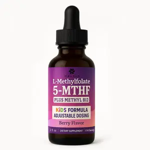 Organic Kids Methylfolate + Methyl B12 Cofactor - Organic Berry Flavor, Liquid Form 5-MTHF Form Adjustable Dosing; Supports Mood, Behavior, Cognition | Methy folate | L-methylfolate Healthcare Fitness