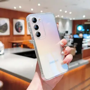 For Samsung Galaxy S26 S25 S24 S23 S22 S21 Ultra Plus S20 FE Iridescent Gradient Clear Phone Case, Shockproof Anti-Yellowing Protective Cover