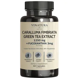 VINATURA Caralluma Fimbriata & EGCG 50% Extract 1250mg + Fucoxanthin 3mg per Serving 60 Capsules for Immune Support Energy & Mental Focus USA Made & Tested Healthcare Dietary Supplement - Vitamin