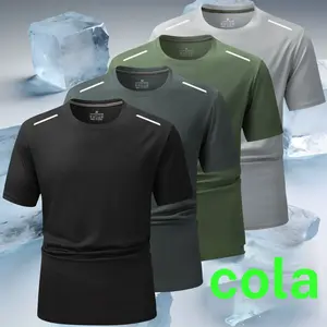 Four piece men's short sleeve set, featuring a casual sports style, breathable mesh fabric, stylish shoulder stripes, and a comfortable crew neck design. The fit is just right, not too tight, making it perfect for men who enjoy casual sports activities su