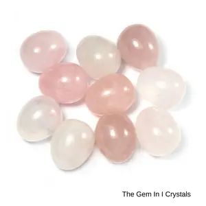 Rose Quartz Fertility Egg 22x30mm - Pink and White Beads