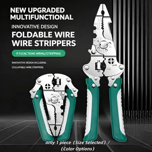 Electrician Wire Stripper, Stainless Steel Folding Plier, Multi-Function Tool for Wiring, Ideal for DIY Projects & Professional Use