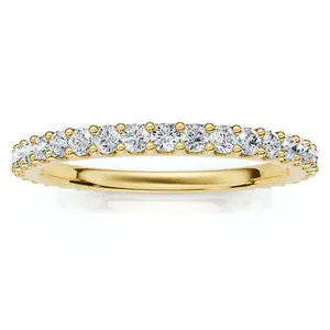 3/8ct Diamond Eternity Ring 14k Yellow Gold Womens Stackable Wedding Band