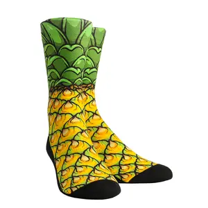 Rock Em Food Pineapple Crew Socks - Simple Product Description Provided