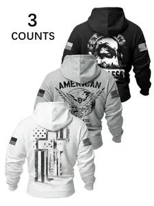 Men's Fashion American Patriotic 1776 Cross Print Hoodie, Casual Sweatshirt Hoodie, Casual Loose-Fitting Design for Everyday and Outdoor Activities, Perfect Gift for Friends