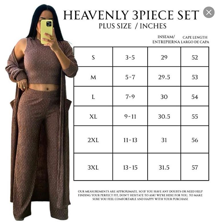 Heavenly Comfort Collection - 3 Piece Set Tank Top Pants & Cardigan Casual Outfit for Women Comfortable Stylish Clothes
