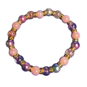 PeachyPinky Plastic Beaded Bracelet for Men and Women - Casual Style, Unisex, Beads Design lovers