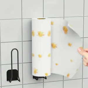 1pc Freestanding toilet paper holder with self-adhesive installation and storage shelf Toilet Paper Roll Holder With Shelf