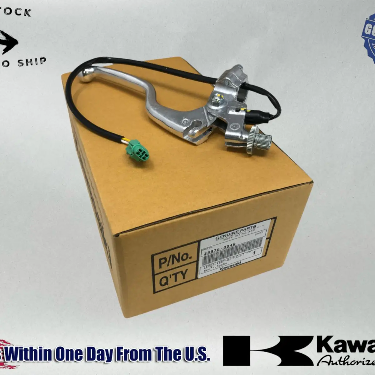 Kawasaki OEM 2008-24 CLUTCH LEVER ASSEMBLY KLX 140 KLX 300 GRIP 46076-0049