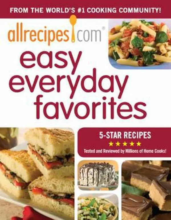 Used Allrecipes.com Easy Everyday Favorites Food Cookbook - 256pp, Softcover/Paperback, English, for Meal Prep & Dinners, Everyday Use