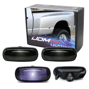 iJDMTOY Smoked Lens All Xenon White LED Trunk Bed Marker Lights Set For Dodge 2003-09 RAM 2500HD 3500HD Dually Truck Double Wheel Side Fenders, Powered by Total 20 LED